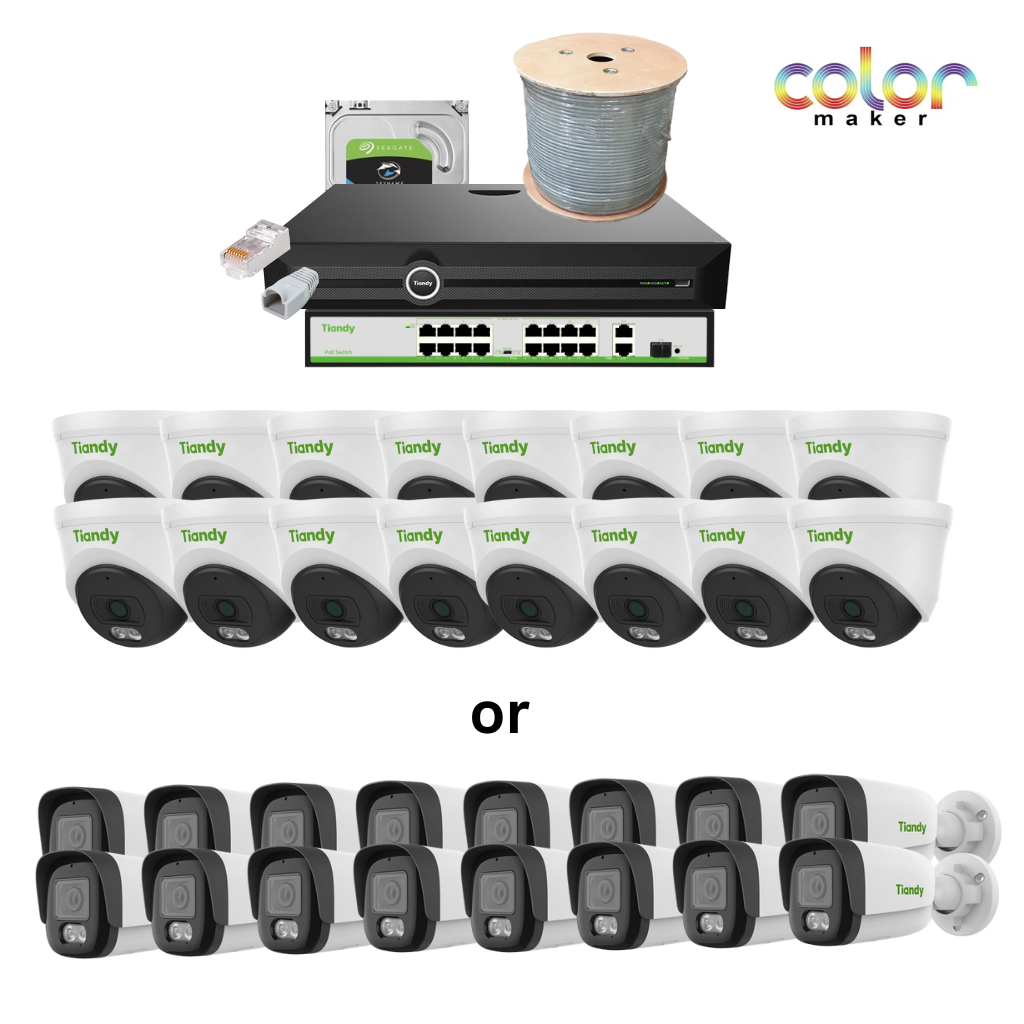 Tiandy 16 Channel 4mp Color Maker Kit