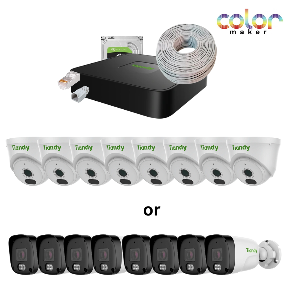 Tiandy 8 Channel 2mp Color Maker kit